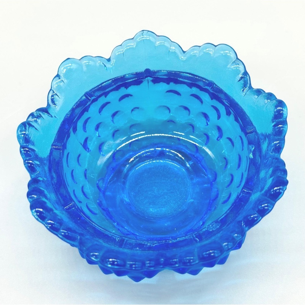 Fenton Fairy Lamp Colonial Blue Hobnail Glass Candle Holder 4.5 inch Vintage - Picture 5 of 9